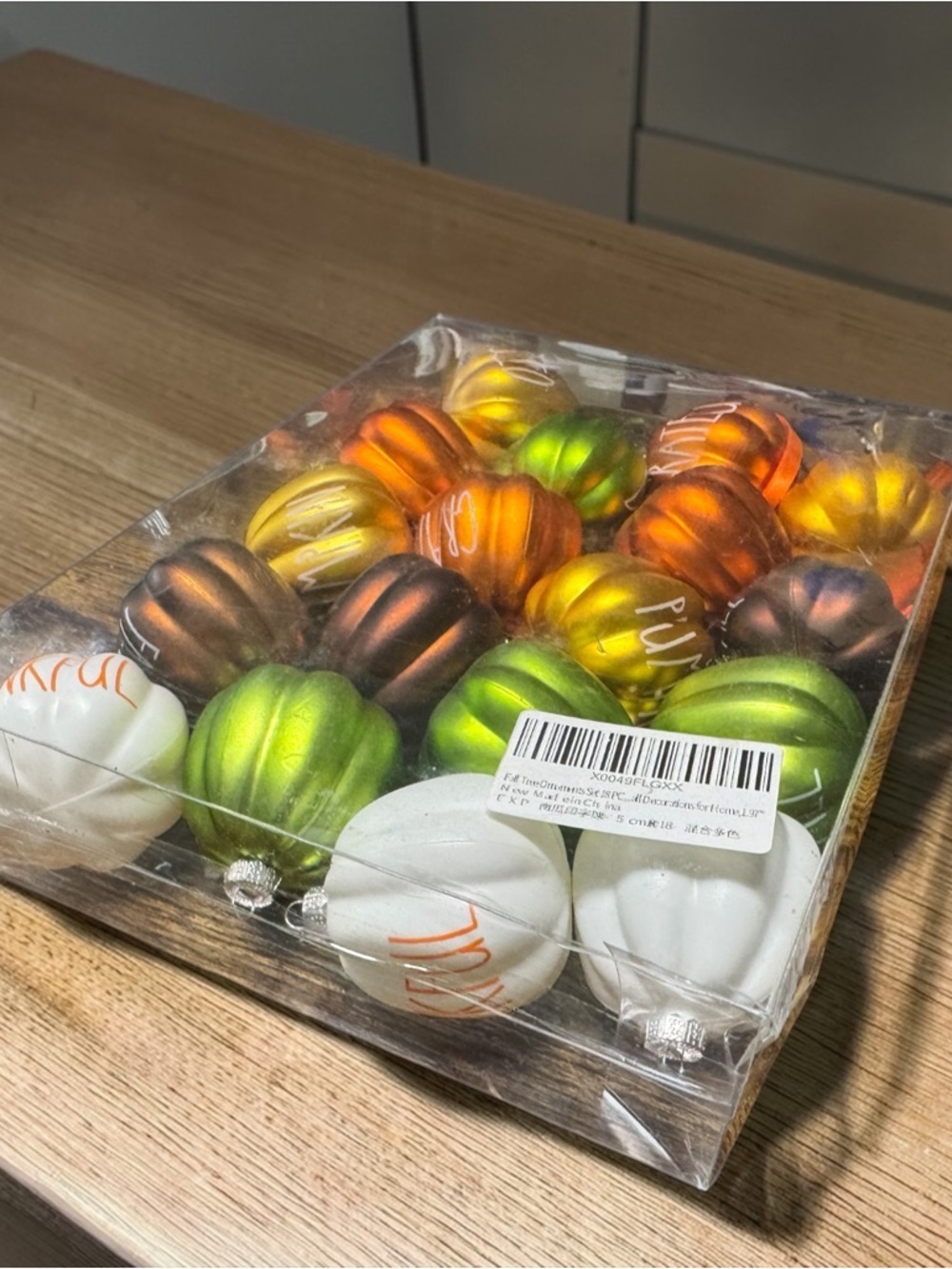 NIB Fall Pumpkin Ornament Set 18pcs Thanksgiving Halloween Tree Decor Rustic - Picture 8 of 15